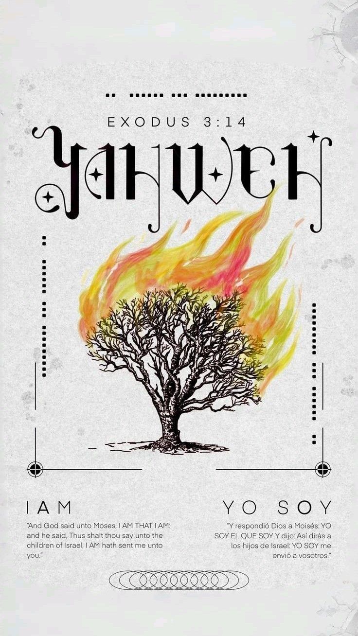 Yahweh: Exodus 3:14 Burning Tree Poster visual reference