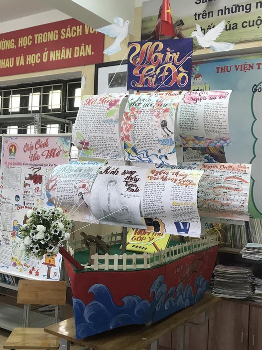 A Vietnamese Literature Project Built as a Decorative Boat Display visual reference