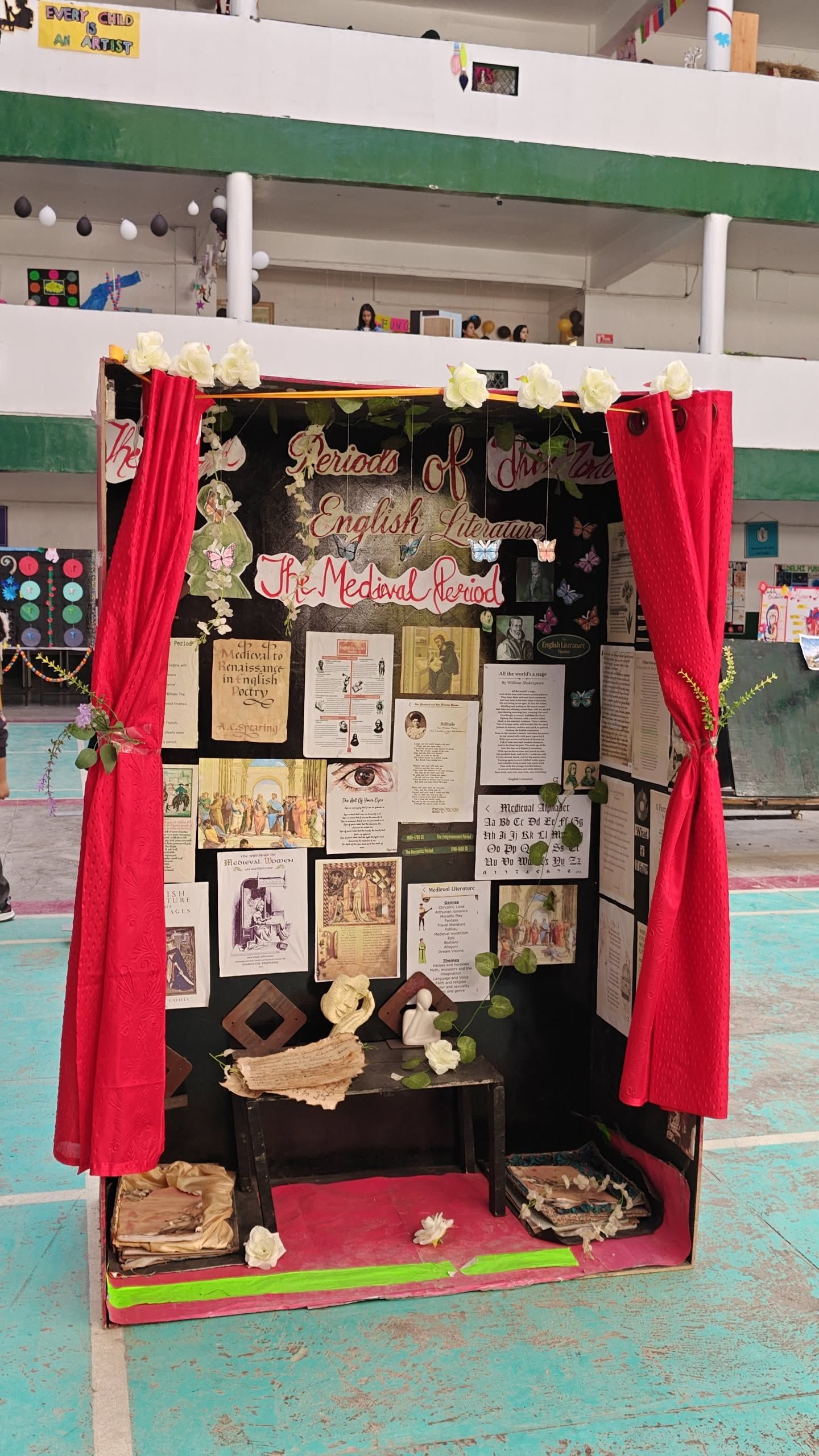Periods of English Literature Exhibition Booth: Medieval Learning Display visual reference
