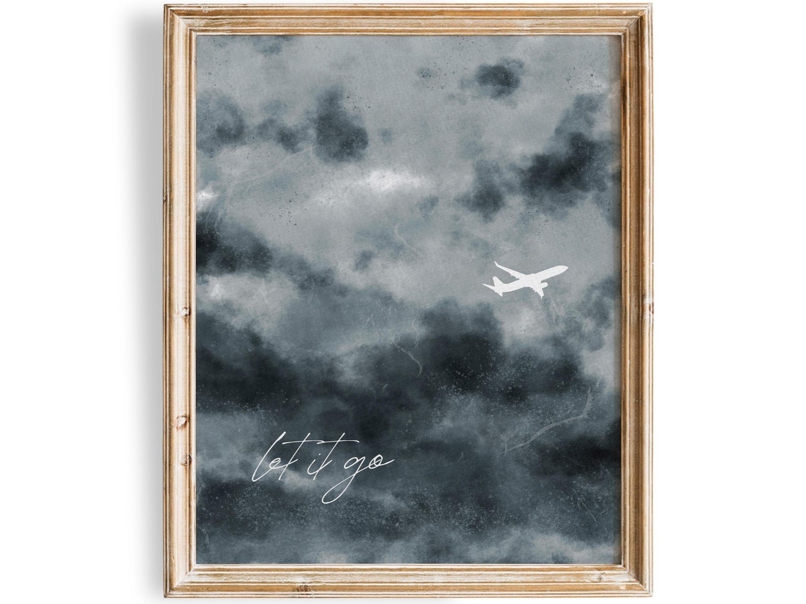 Wanderlust Art Print: Airplane Over Stormy Sky, Inspirational Wall Decor