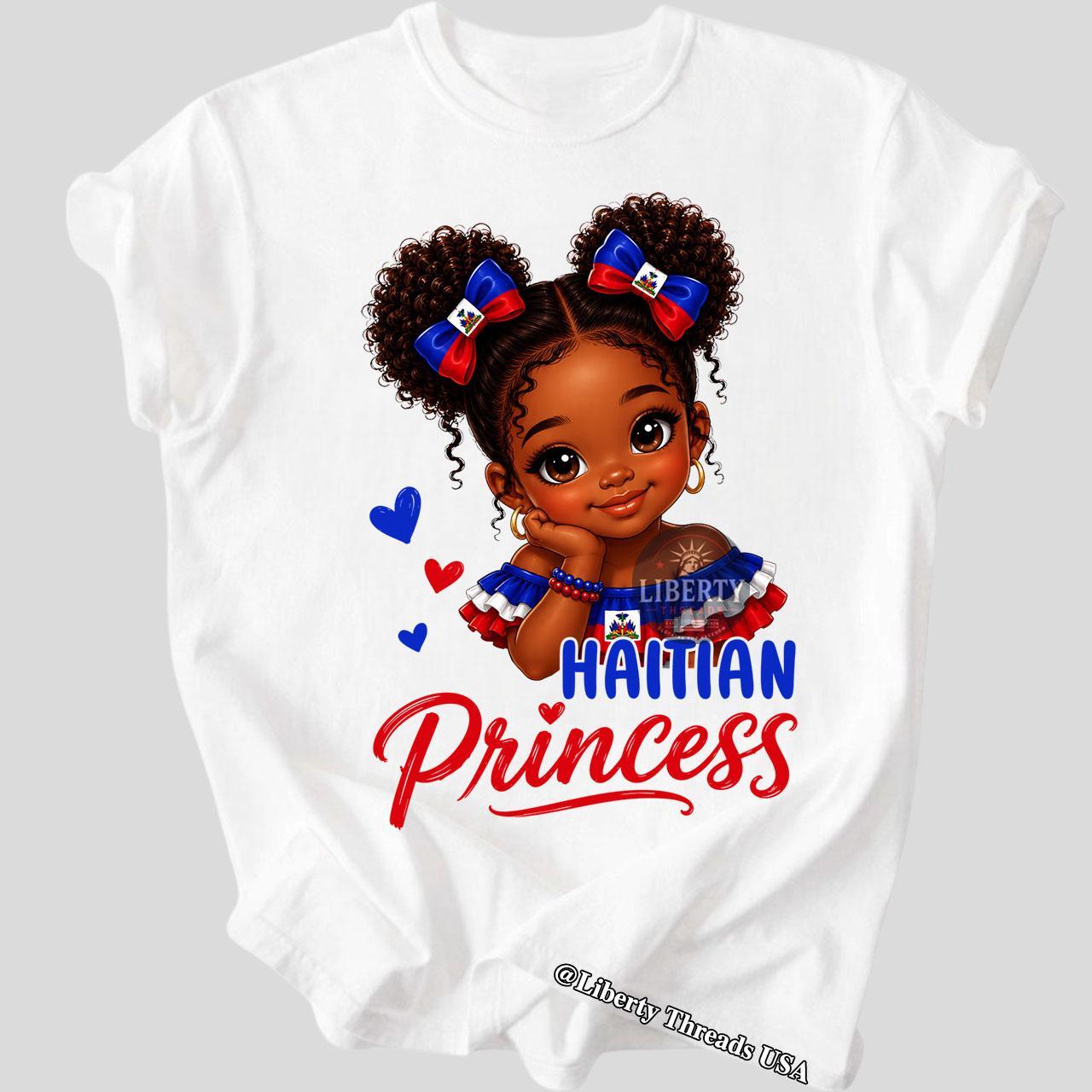 Haitian Princess Girl T-Shirt, Haiti Flag Day Kids Gift, Melanin Toddler Graphic Tee, Proud To Be Haitian T-Shirt, May 18 Haiti Shirt, Haitian Pride Tee, Haitian Heritage Gift