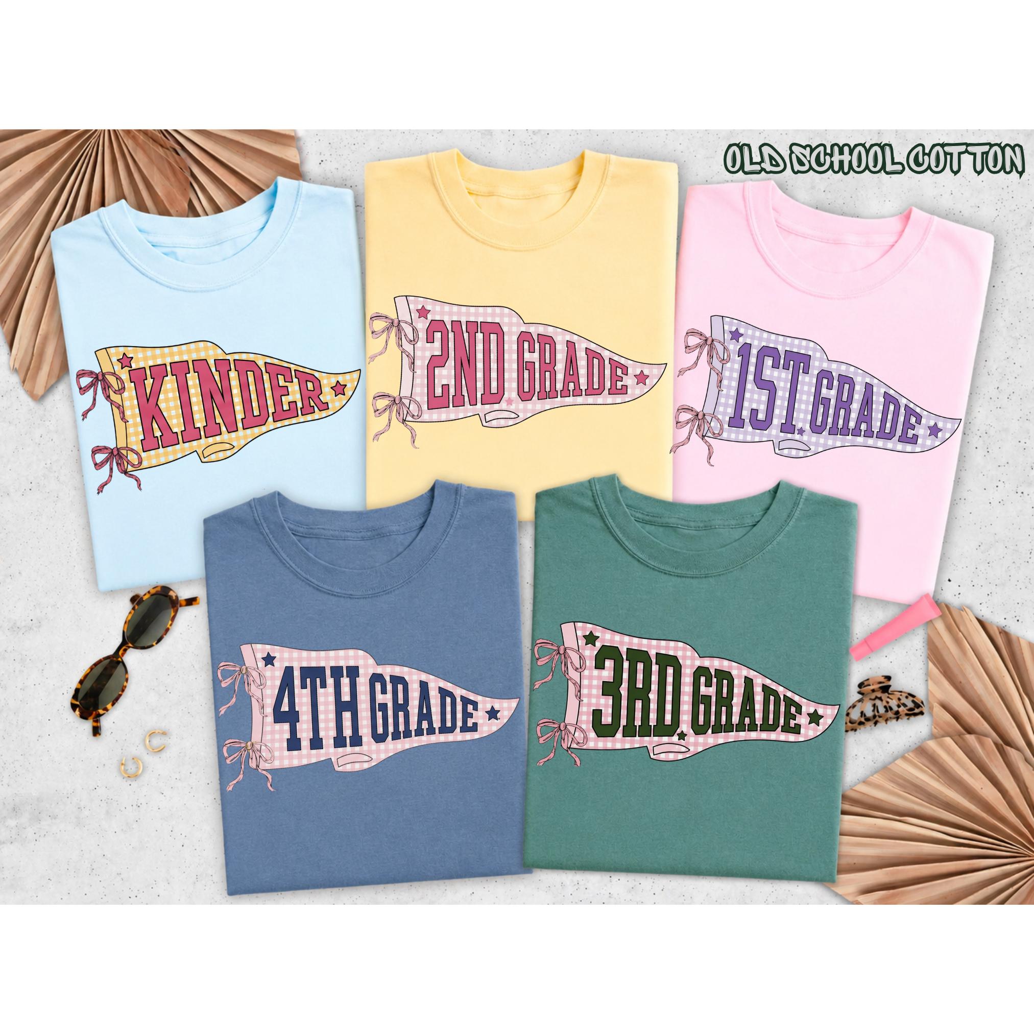 Teacher Pennant Flag Shirt, Grade Level Back to School Retro Tee, Back to School Shirt, Teacher Gift, Teacher Team Shirts, Teacher Gifts
