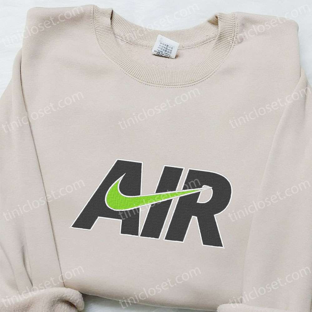 Air x Swoosh Embroidered Sweatshirt, Nike Inspired Embroidered Shirt, Best Gift for Family
