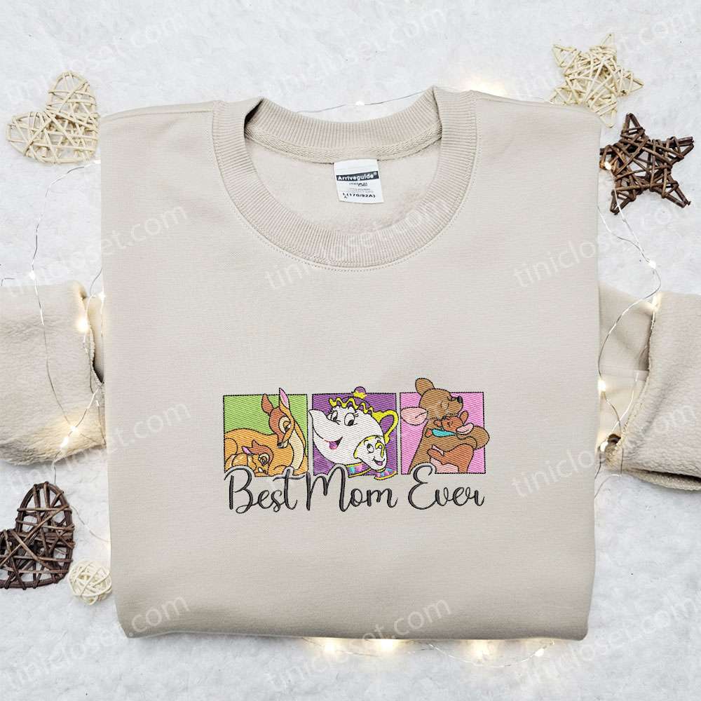 Best Mom Ever Embroidered Shirt, Disney Characters Embroidered Hoodie, Best Mother? Day Gift Idea