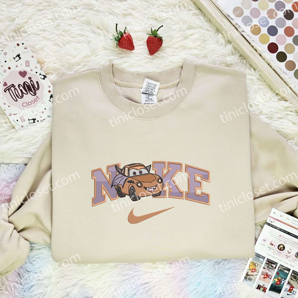 Cars Dracula Embroidered Shirt, Disney Pixar Embroidered Hoodie, Halloween Embroidered T-Shirt