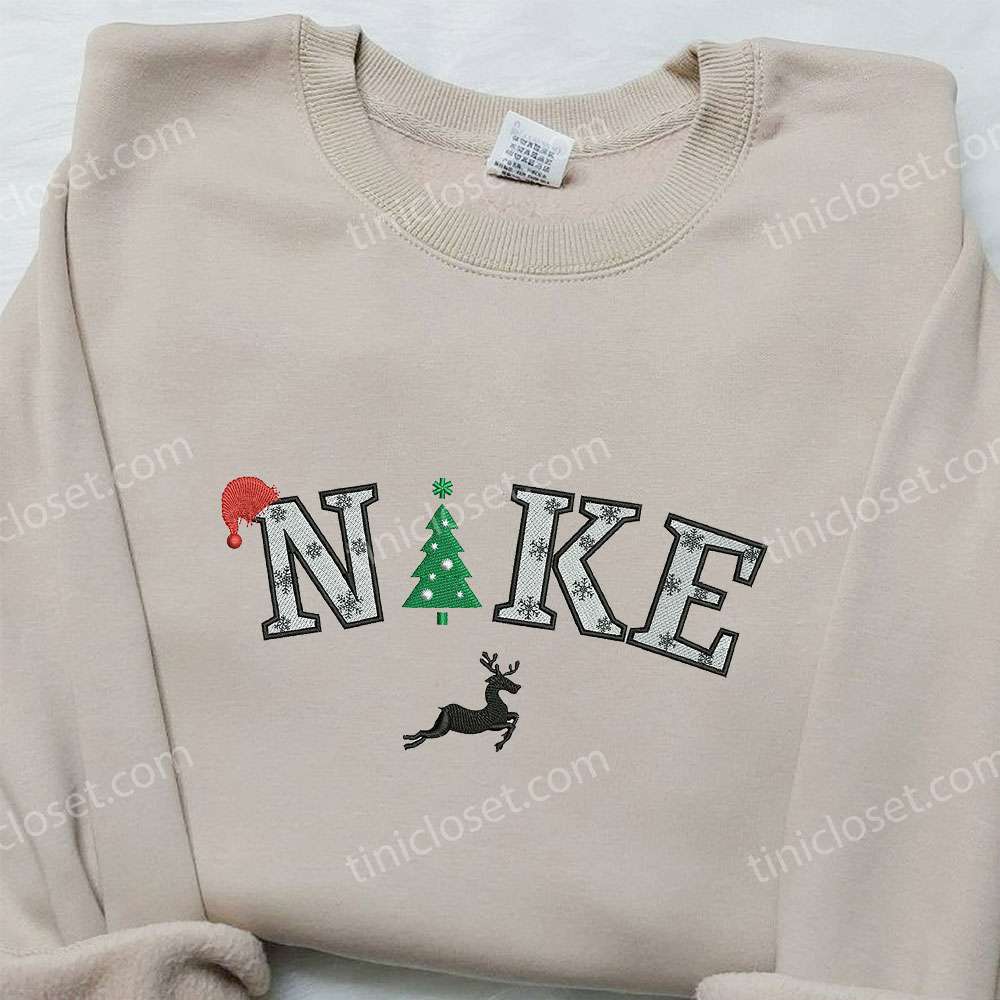 Christmas Tree Embroidered Hoodie, Christmas Embroidered Shirt, Best Christmas Gift Ideas