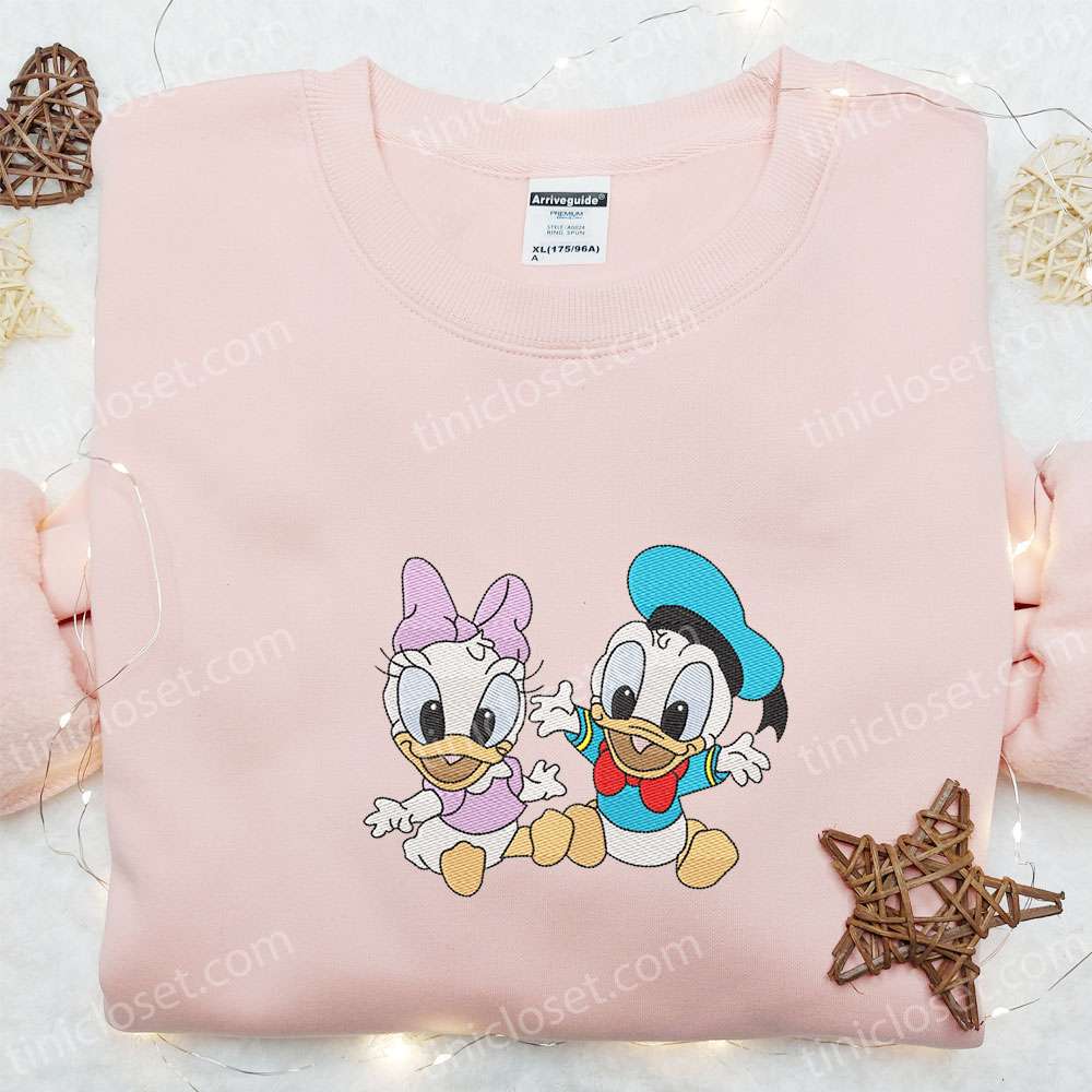 Donald And Daisy Couple Embroidered Shirt, Disney Characters Embroidered Shirt, Best Valentine?s Day Gift Ideas