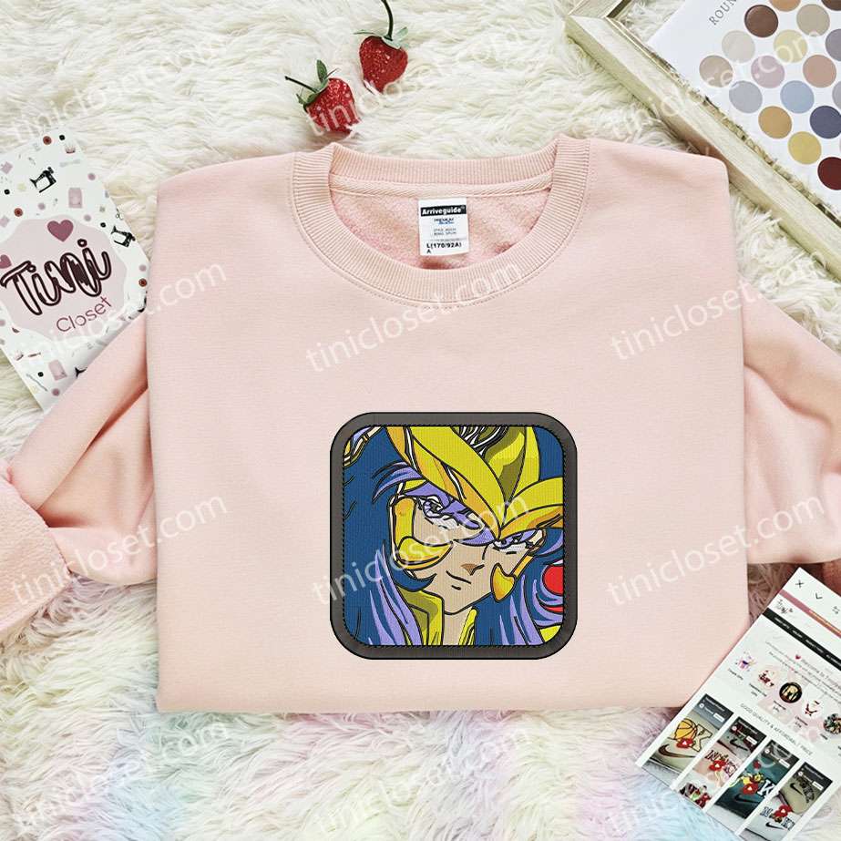 Gemini Saga Embroidered Shirt, Saint Seiya Embroidered Hoodie, Anime Embroidered Sweatshirt