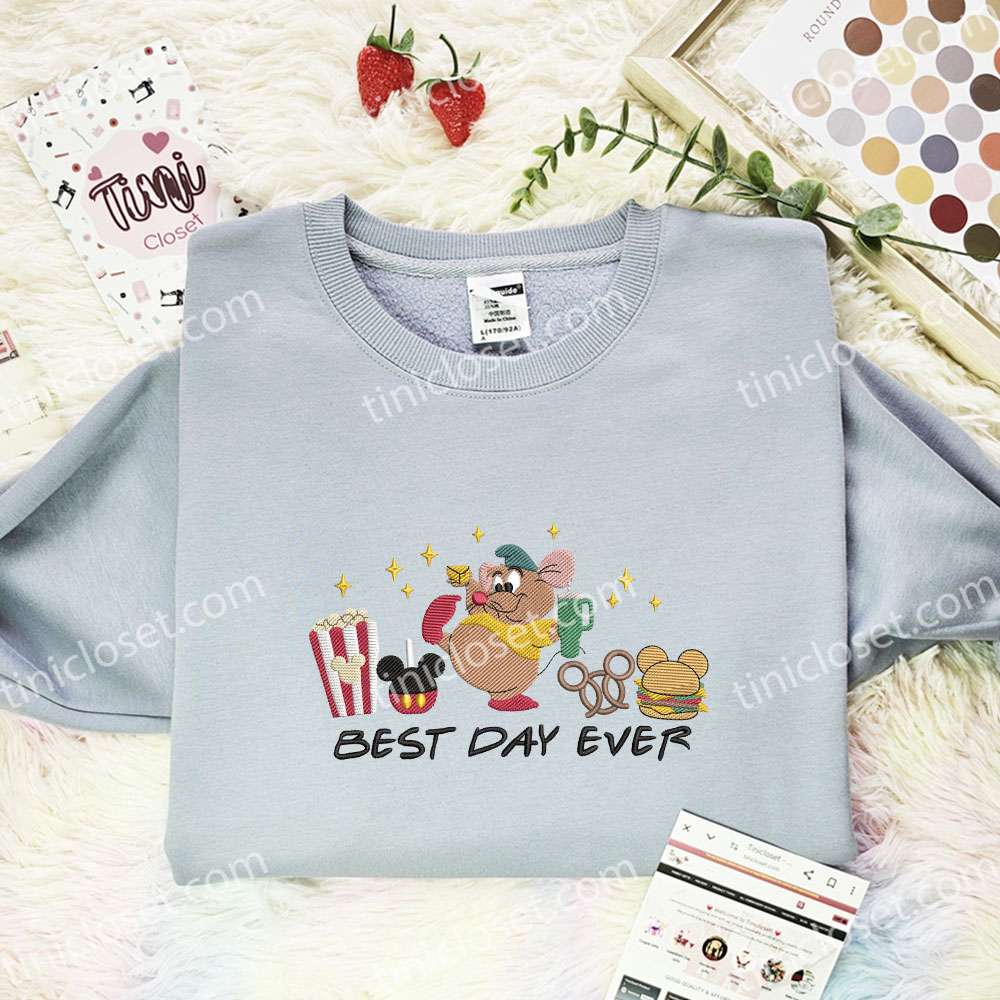 Gus Gus Disney Snack Embroidered Shirt, Cinderella Embroidered Hoodie, Disney Characters Embroidered T-Shirt
