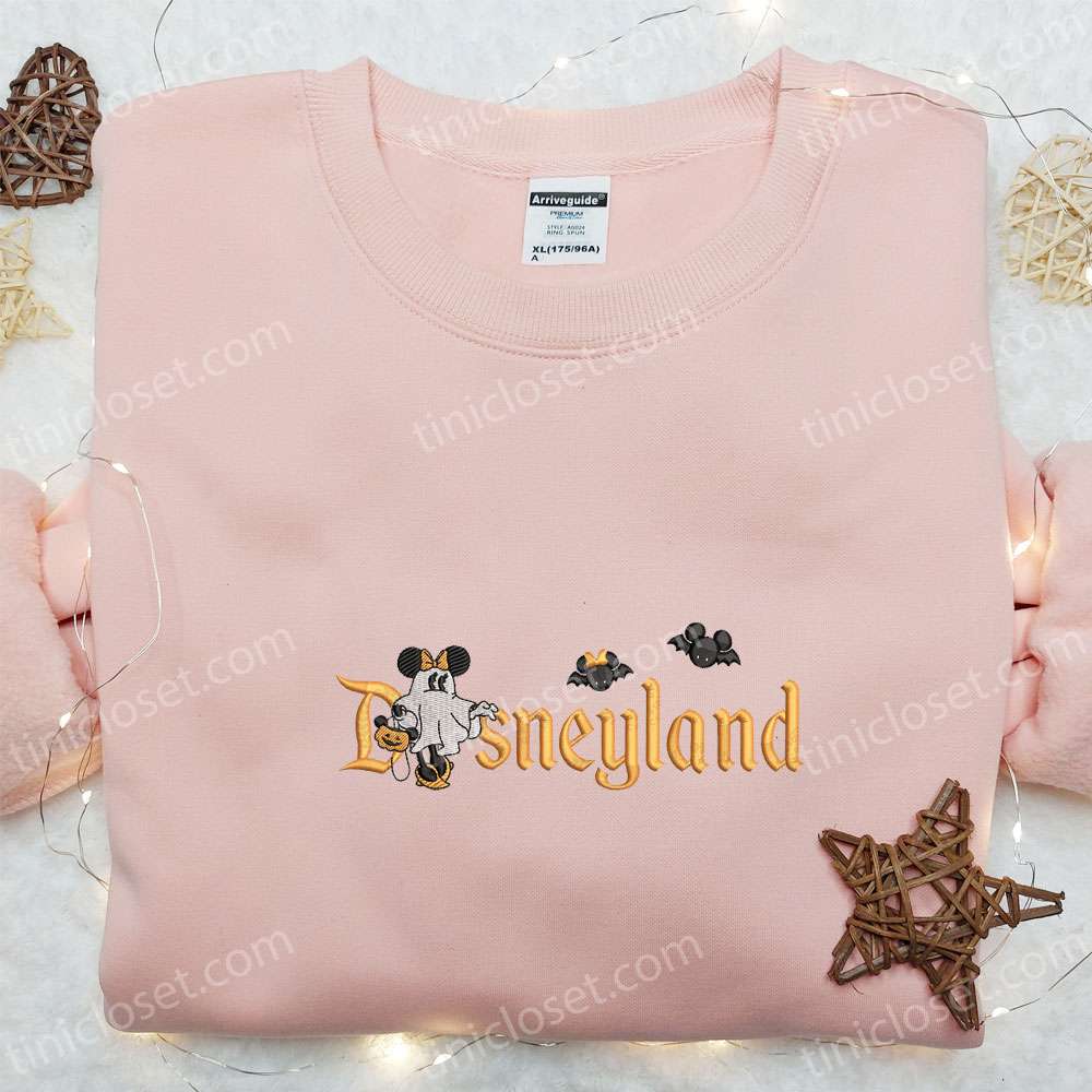Minnie Boo Ghost Disneyland Halloween Embroidered Shirt