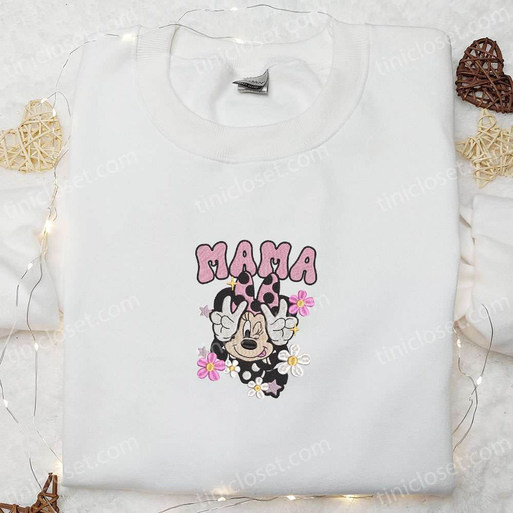 Minnie Mama Flowers Embroidered Shirt