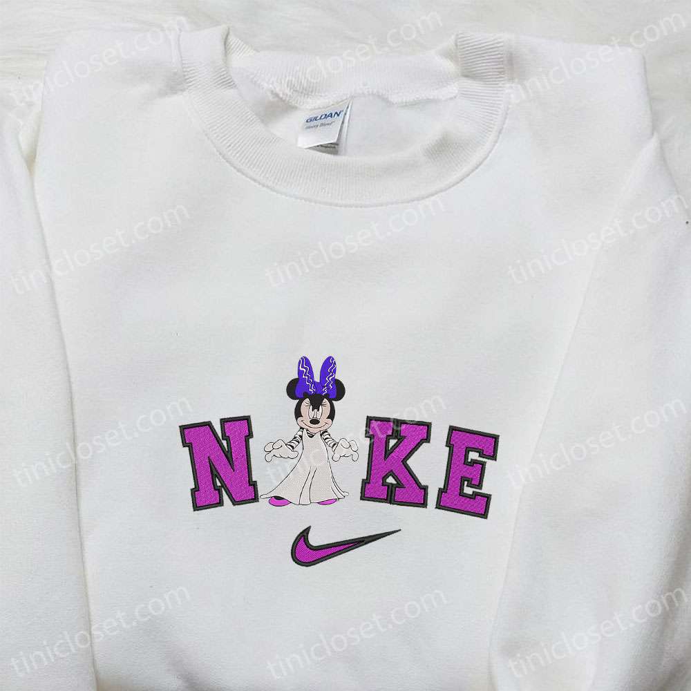 Nike x Minnie Disney Halloween Embroidered Hoodie, Disney Characters Embroidered Sweatshirt, Best Gifts for Family