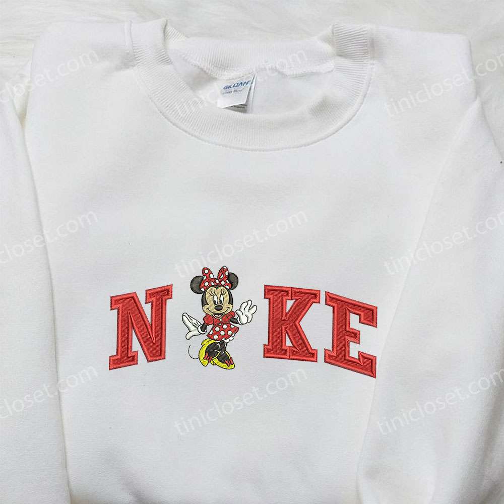 Nike x Minnie Embroidered Shirt, Walt Disney Embroidered Shirt, Nike Inspired Embroidered Shirt