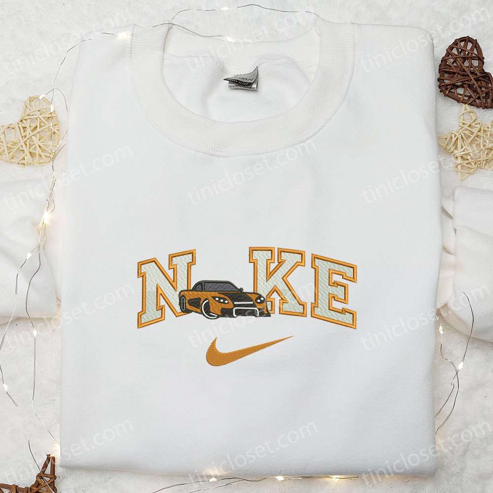 Orange Car Transportations Embroidered Shirt