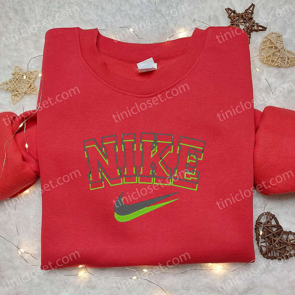 Outline Nike Embroidered Shirt, Nike Inspired Embroidered Shirt, Best Family Gift Ideas