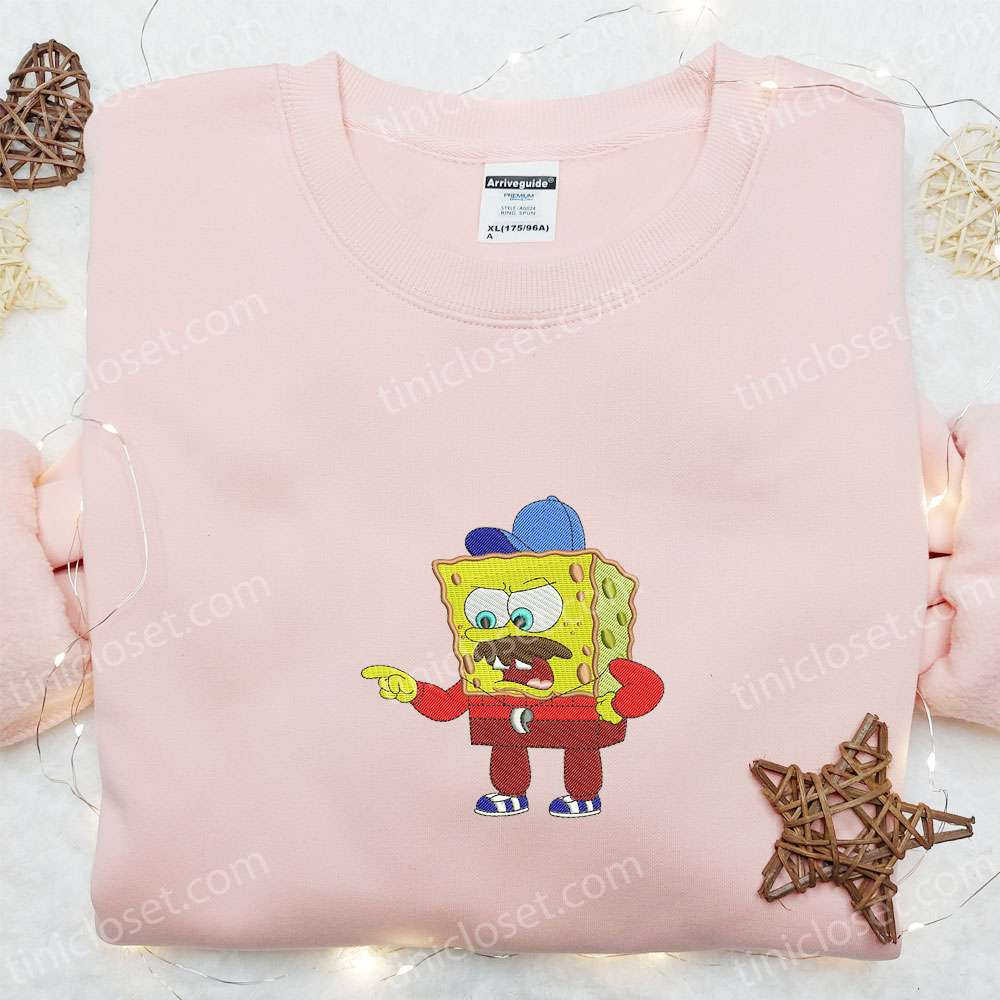 Spongebob Coach Embroidered Shirt, Cartoon Embroidered Hoodie, Best Sports Gift Idea