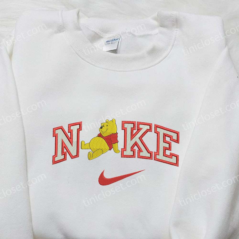 Winnie The Pooh x Nike Embroidered Sweatshirt, Winnie The Pooh Disney Embroidered Sweatshirt, Nike Inspired Embroidered Shirt