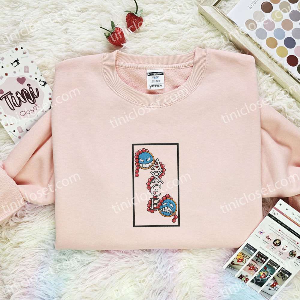 Ace Necklace One Piece Anime Embroidered Shirt