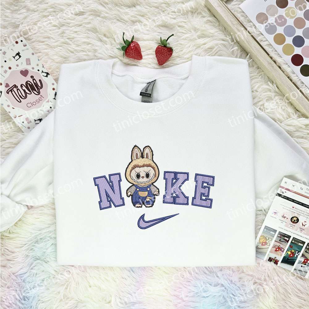 Cute Labubu Embroidered Shirt, Art Toy Embroidered Hoodie, Best Gift Idea