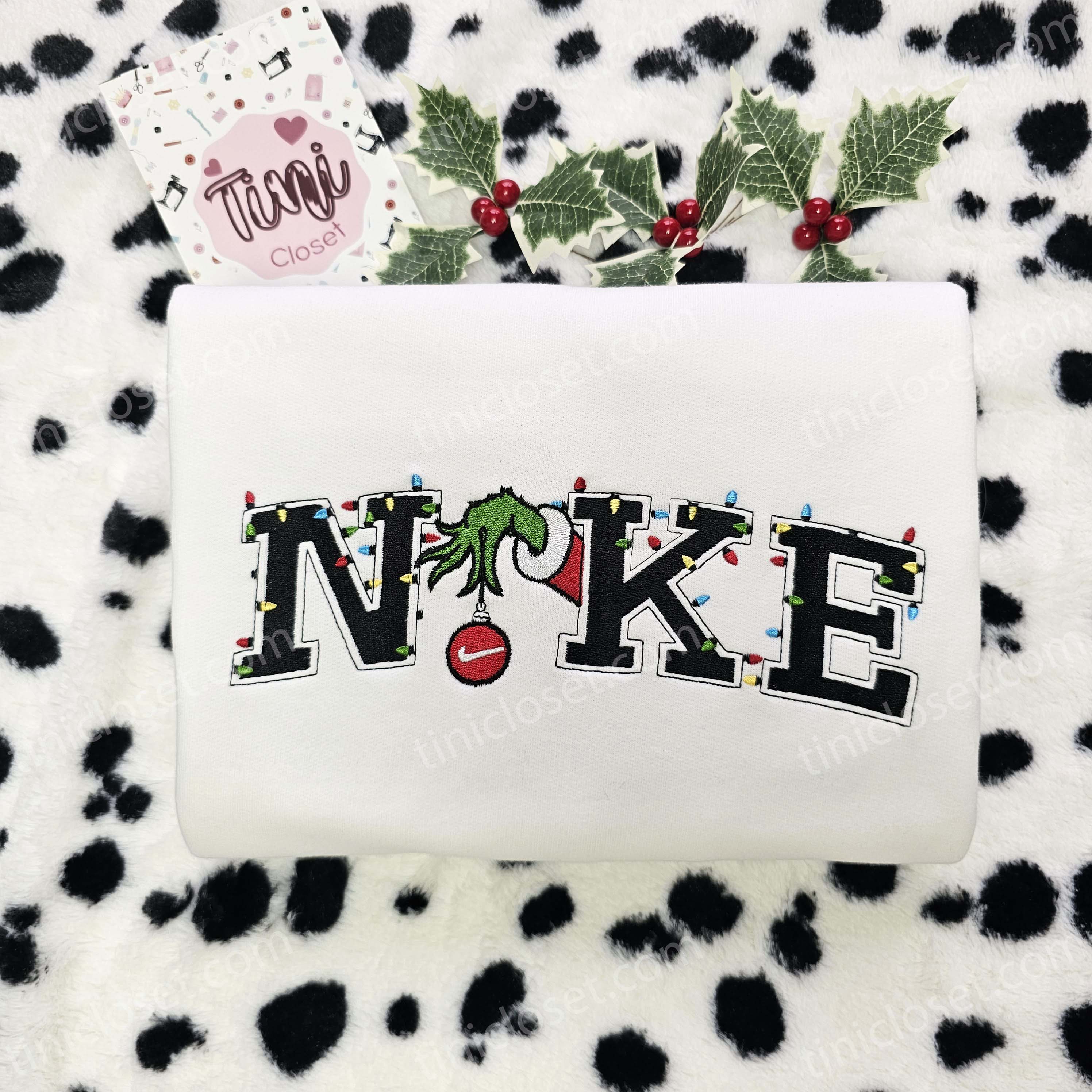 Grinch Hand Christmas Ornament Embroidered Shirt