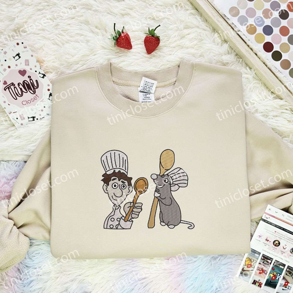 Linguini And Remi Ratatouille Disney Characters Embroidered Shirt