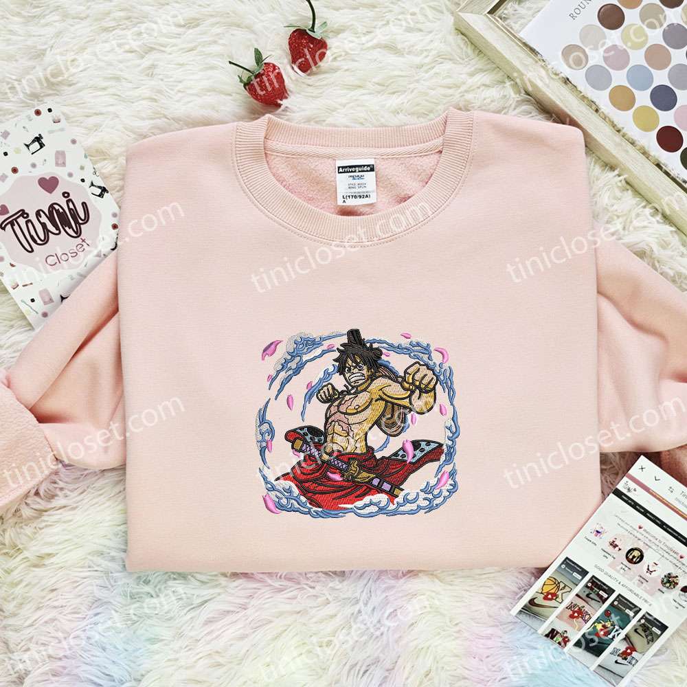 Luffy Wano One Piece Anime Embroidered Shirt