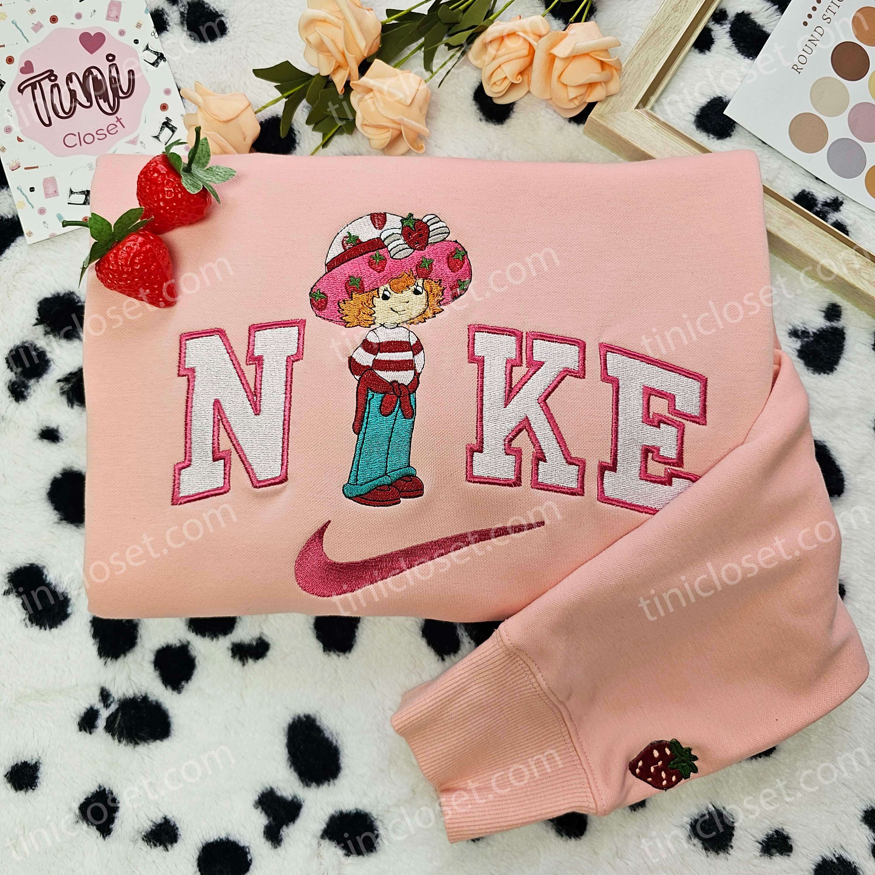 Strawberry Shortcake Cartoon Embroidered Shirt