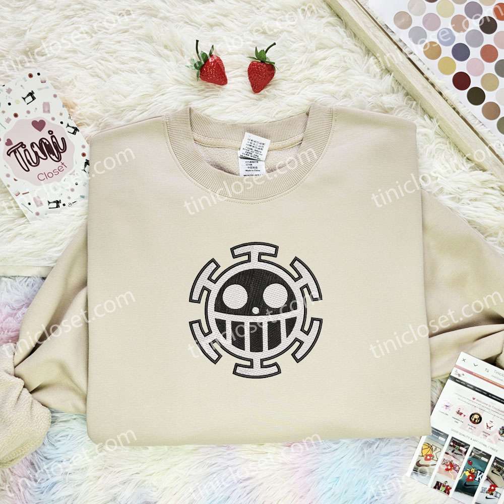 Trafalgar Law Logo One Piece Anime Embroidered Shirt
