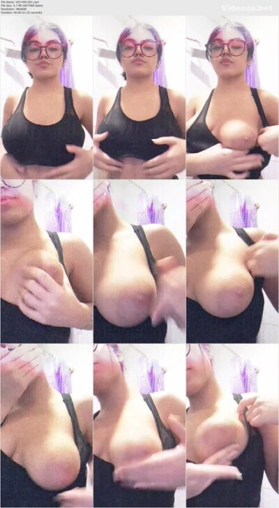  CUTE CHASMISH BUSTY GIRL PLAYING WITH BIG SOFT BOOBIES PART 1