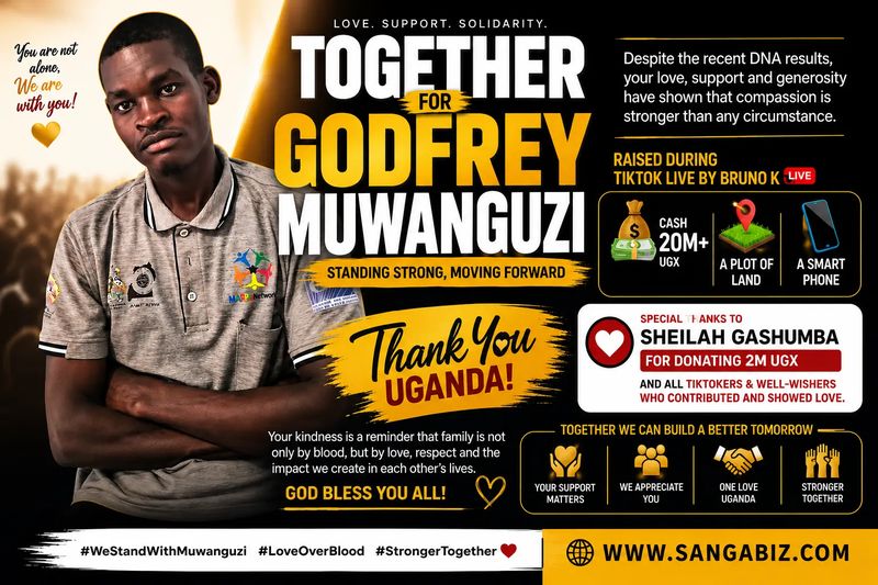 Ugandans Raise Over UGX 20 Million, Plot of Land and Smartphone for Godfrey Muwanguzi After DNA Results
