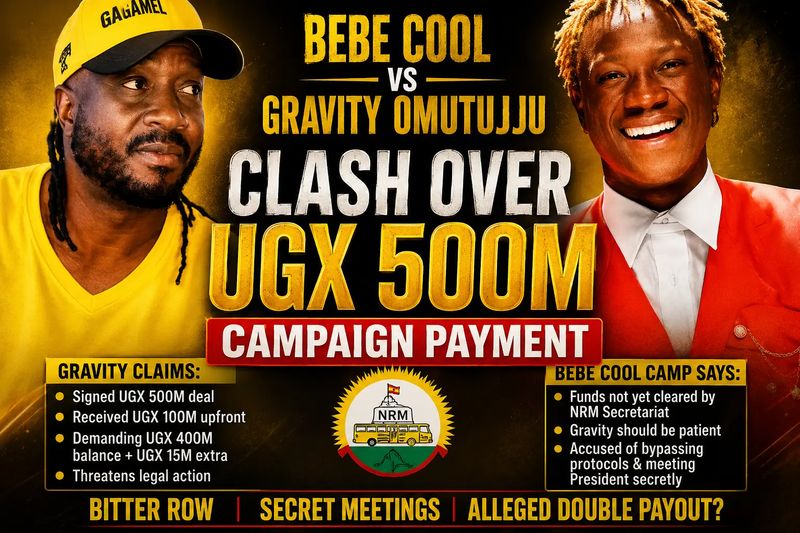 Bebe Cool and Gravity Omutujju Clash Over Alleged UGX 500M Campaign Payment