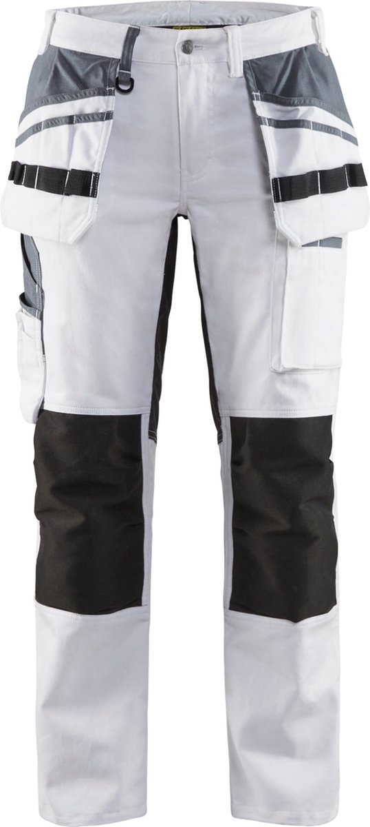 Blåkläder Dames Schildersbroek met stretch 79101000 | Wit/Zwart | Maat 38 - 7330509625347