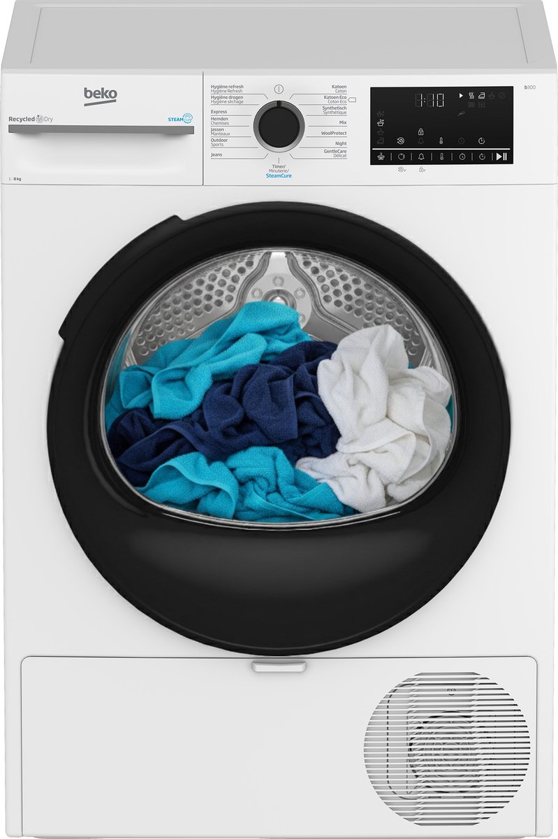 Beko BM3T3824W - Warmtepompdroger - ProSmart™ Inverter Motor - EcoGentle™ - AquaWave® (8 kg)