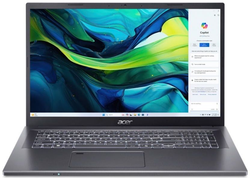 Acer Aspire NX.J1UEG.002 laptop Intel Core 7 150U 43,9 cm (17.3") Full HD 16 GB DDR4-SDRAM 1 TB SSD NVIDIA GeForce RTX 2050 Wi-Fi 6E (802.11ax) Windows 11 Home Duits Grijs