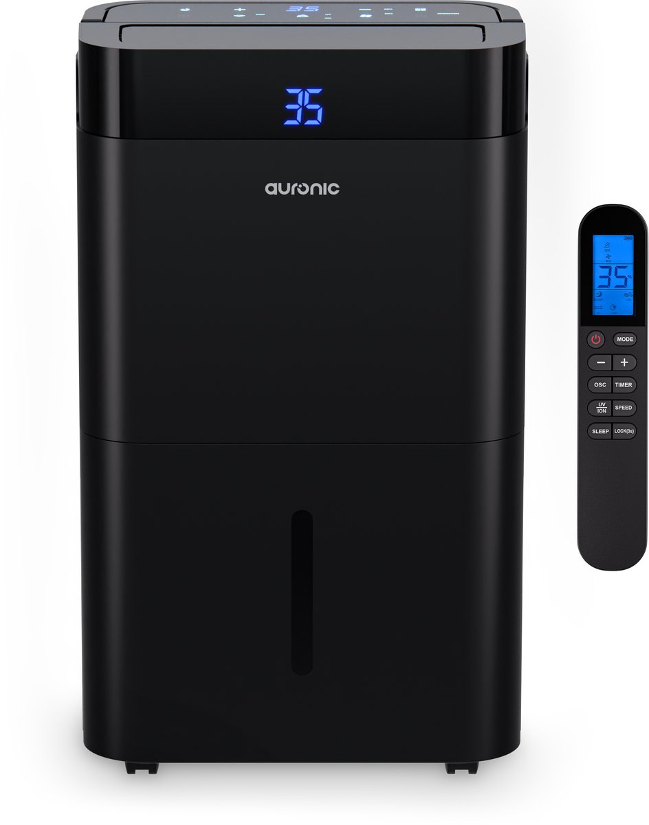 Auronic Luchtontvochtiger en Luchtreiniger - Better Plus Series - Ontvochtigt 20L per dag - 5L Waterreservoir - Slaapkamer, Badkamer, Woonkamer en Kantoor - Vochtvreter voor in Huis - Zwart