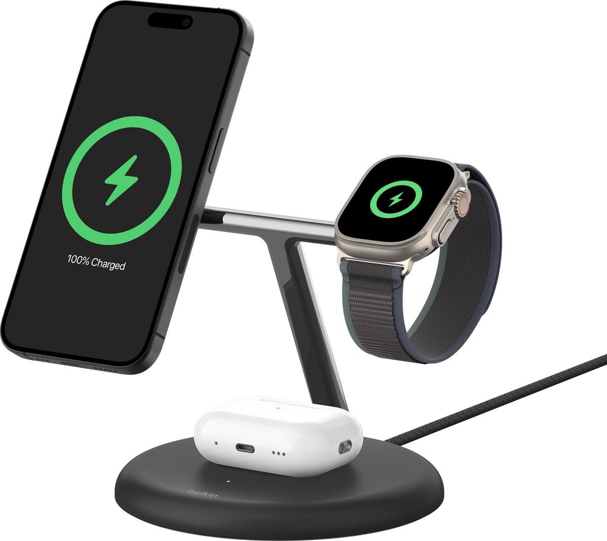 Belkin WIZ023VFBK oplader voor mobiele apparatuur Hoofdtelefoons, Smartphone, Smartwatch Zwart USB D