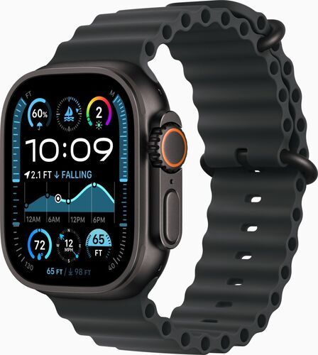 Apple Watch Ultra 2 (2024) | GPS + Cellular | zwart | Ocean-bandje zwart