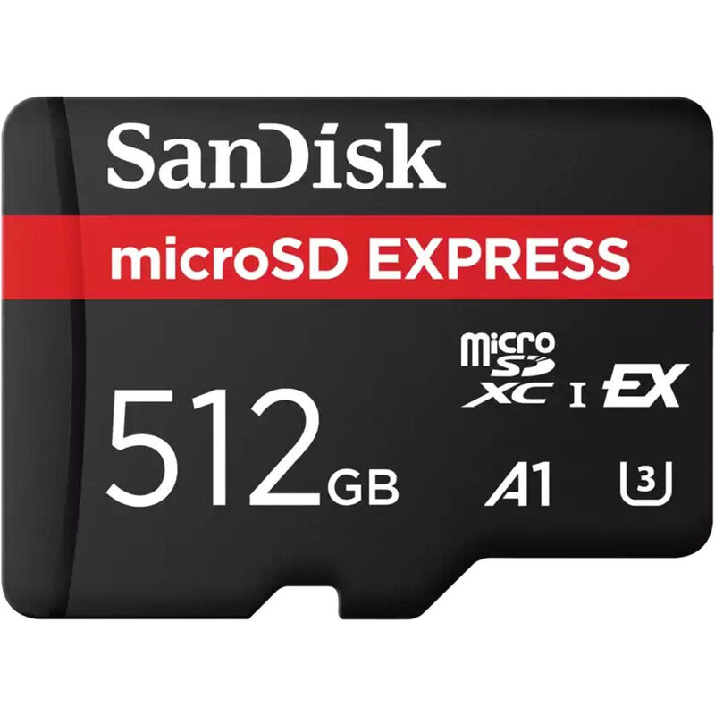 SanDisk microSD Express 512GB - microSDXC - 880MB/s lezen 650MB/s schrijven