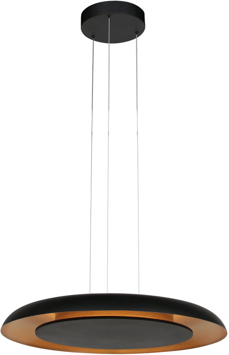 Sans Marque - Golden Veil hanglamp - rond modern design - Ø 60 cm - mat zwart/goud