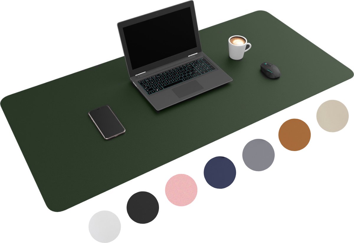 WURK Muismat XXL - Bureau Onderlegger - Inclusief Kabel Clip - 120x60 - Groen