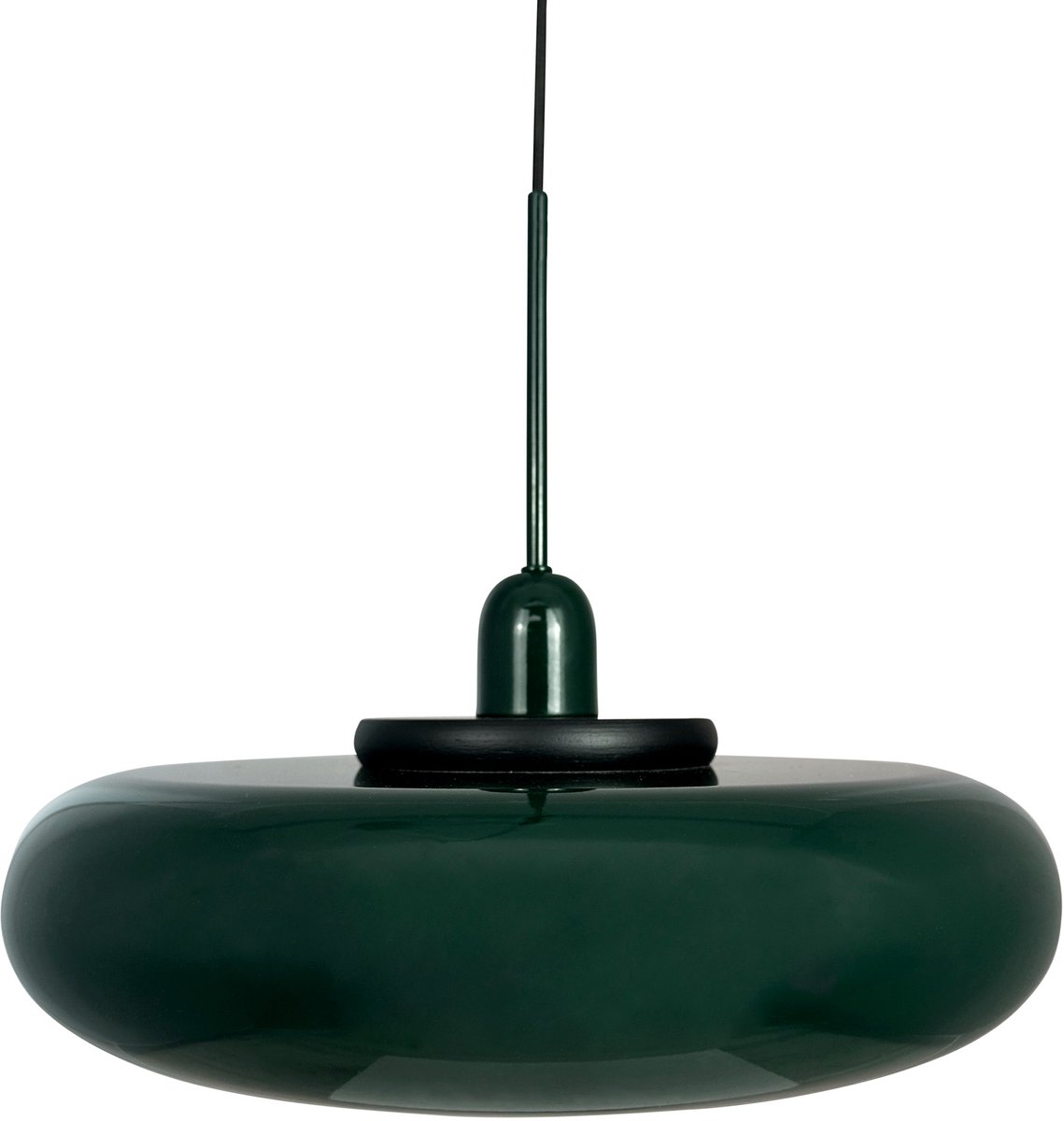 Planet hanglamp Dark Green Dyberg Larsen - Woonkamer - Designer - Metaal - Met lampenkap
