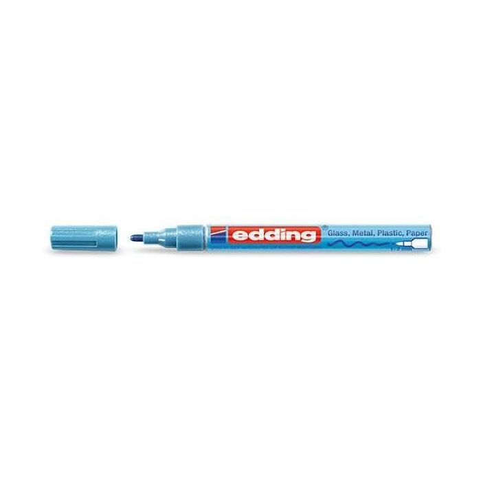 Paintmarker edding 751 op oliebasis 1-2mm metallic blauw
