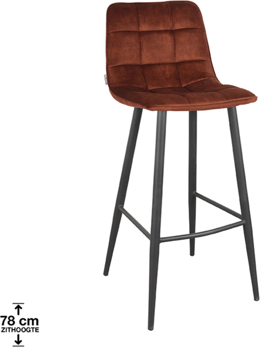 LABEL51 - Barstoel Jelt - Rust - 48x45x107cm - Set van 2