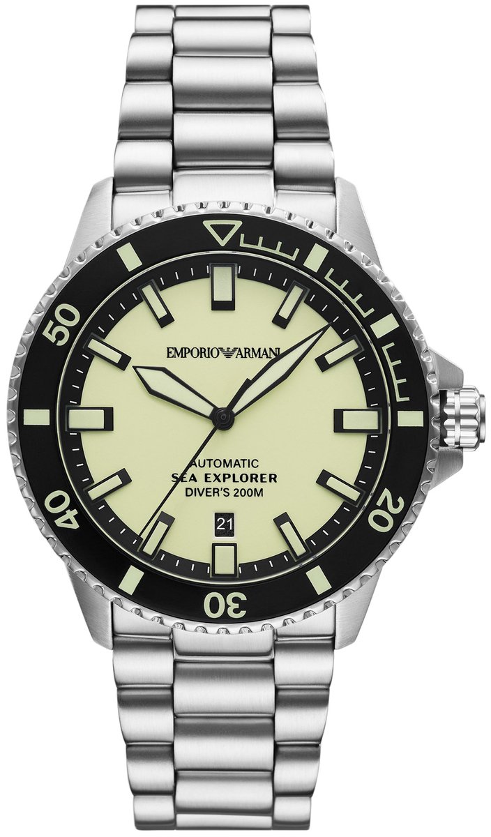 Emporio Armani Sea Explorer Heren Zilver Horloge AR60083