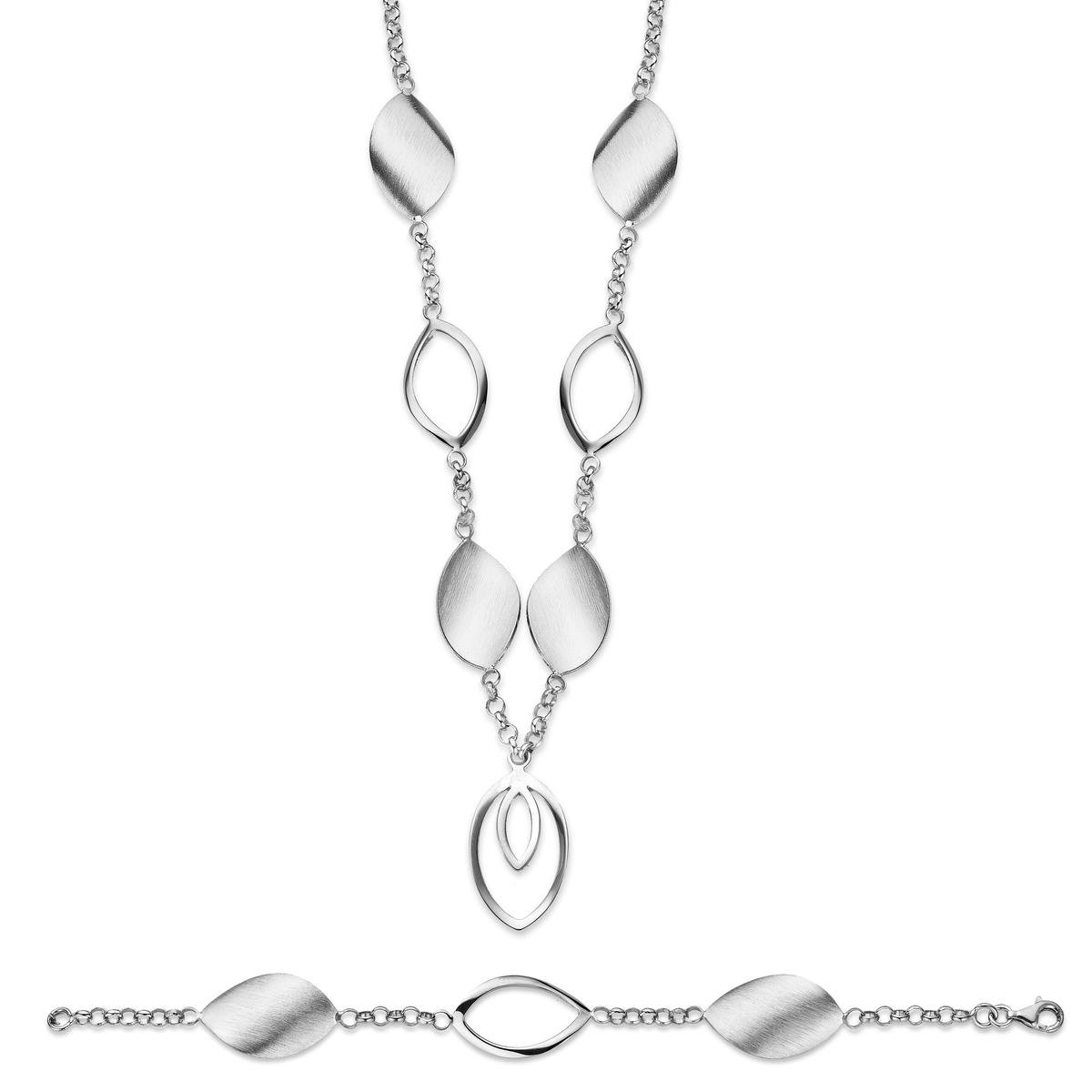 Orphelia Dames 925 Sterling Zilveren Set: Armband + Oorbellen - Zilver SET-020