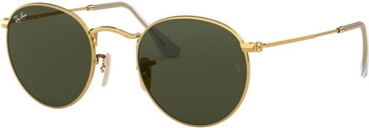 Ray-Ban Zonnebril Ronde Metalen 3447 001 Goud Groen 50mm