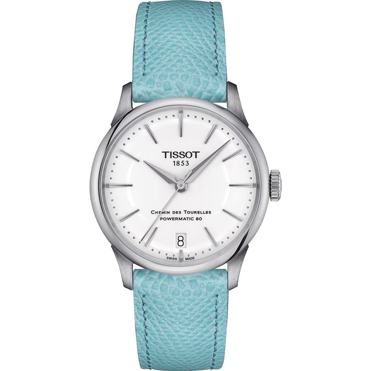 Tissot T-classic Chemin Des Tourelles Powermatic 80 Dames Horloge Blauw T1392071601100