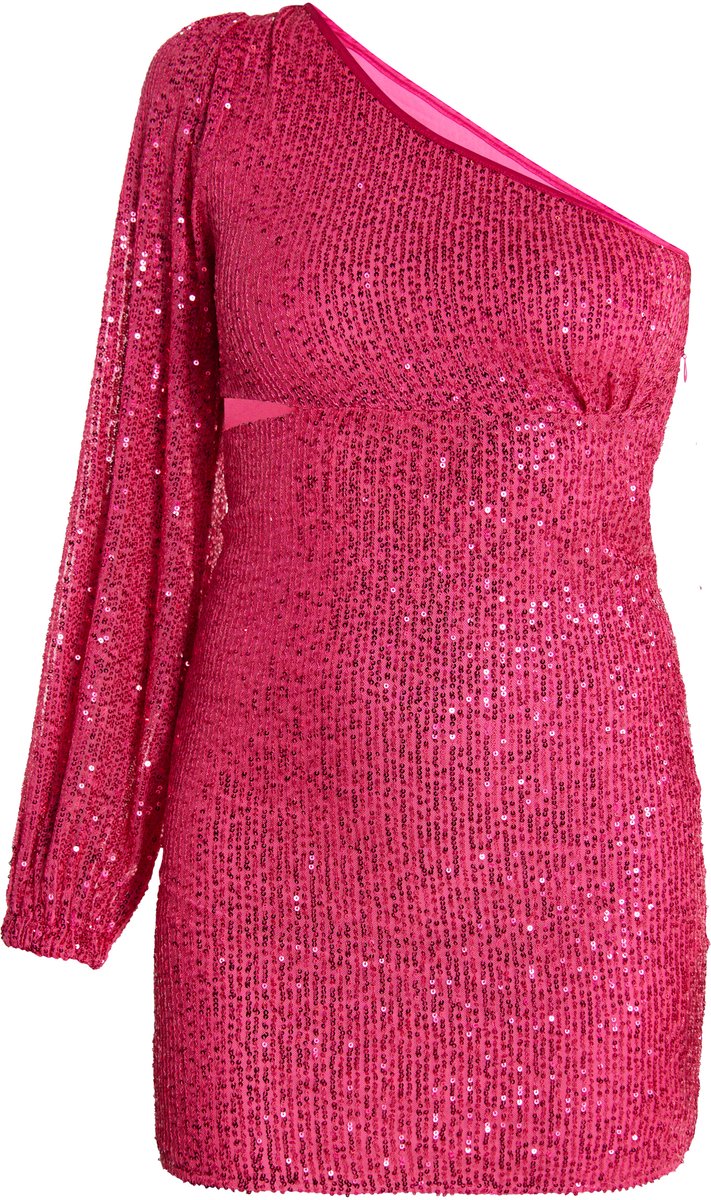 Faina Mini-jurk met één schouder Dames roze