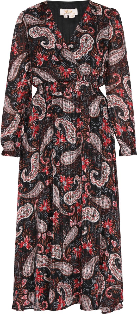 usha Jurk Dames Zwart Veelkleurig