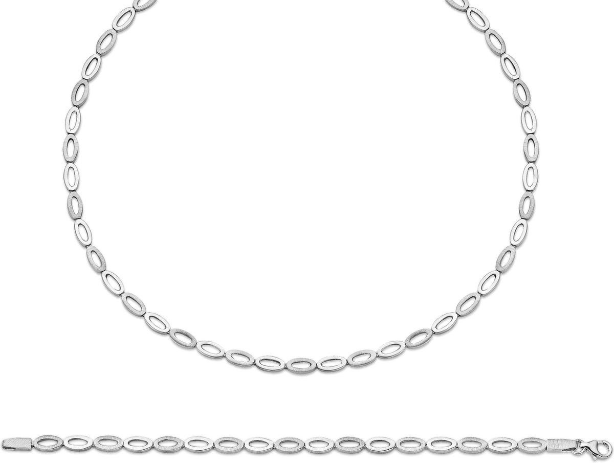 Orphelia Dames 925 Sterling Zilveren Set: Ketting + Armband - Zilver SET-031